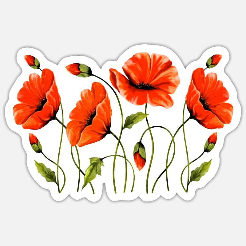 Fleur - Sticker taille S (10 x 10 cm) - blanc mat