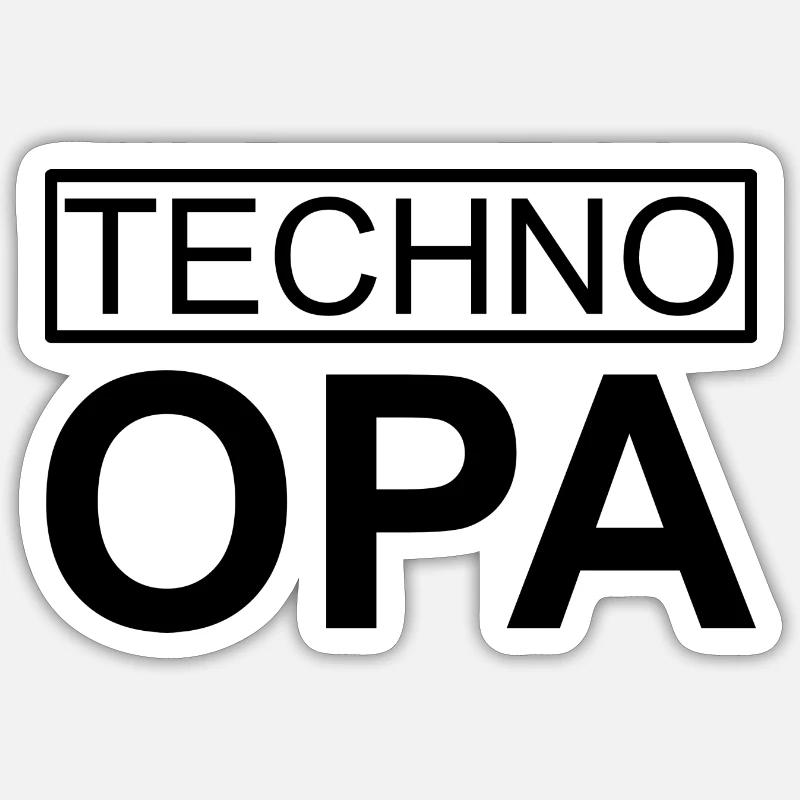 >>Techno Opa<< is never too old for techno! Sticker Größe S (10 x 10 cm)