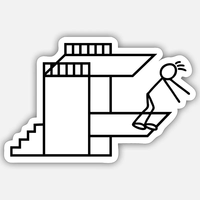 Springboard Tower Diving Diver - Sticker size S (10 x 10 cm) - white matte