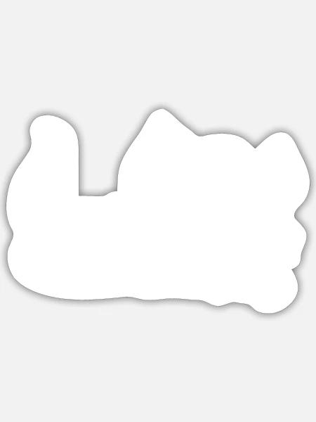 katze umriss tier - Sticker Größe S (10 x 10 cm) - Mattweiß