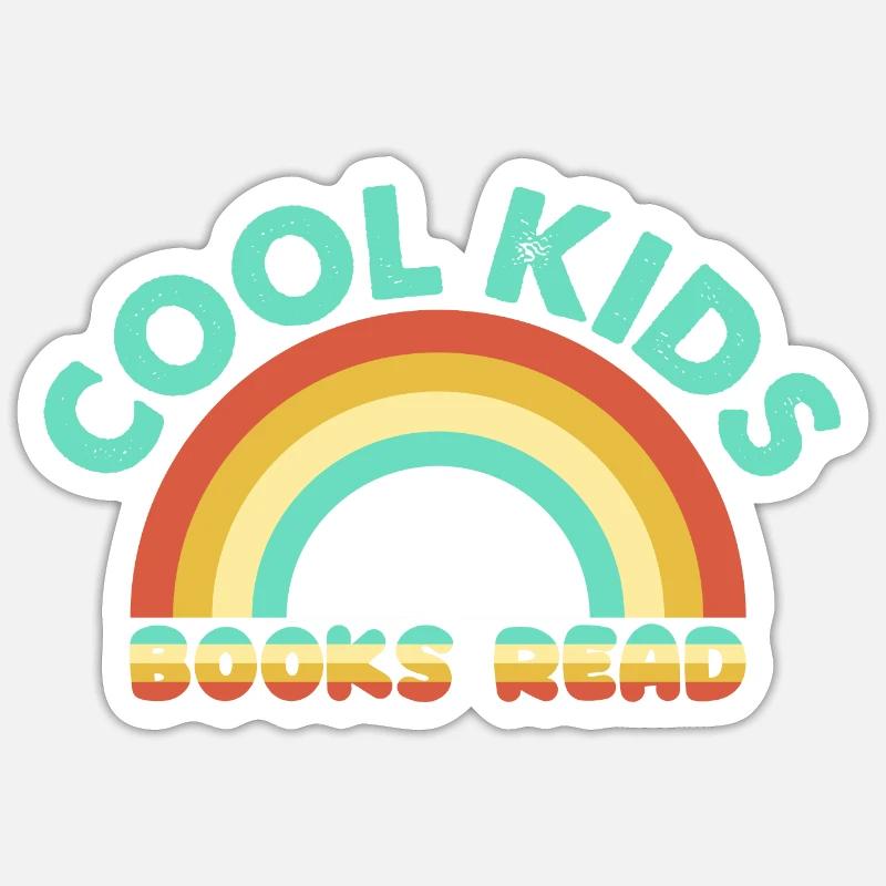 Coole Kinder lesen Buch Reader Funny Bookworm Sticker Größe S (10 x 10 cm)