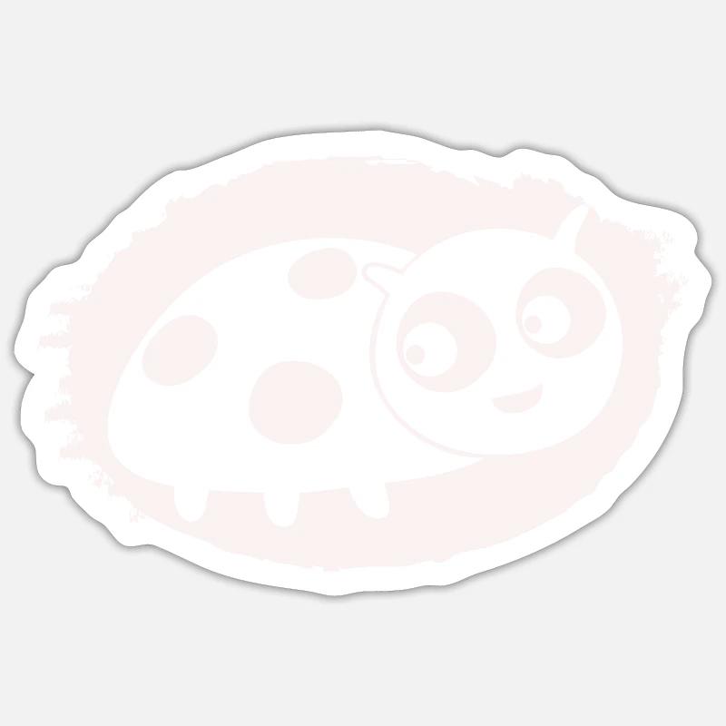 funny ladybug - Sticker size S (10 x 10 cm) - white matte
