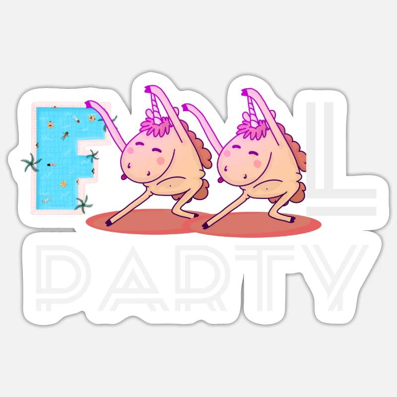 Fools Party - Sticker size S (10 x 10 cm) - white matte