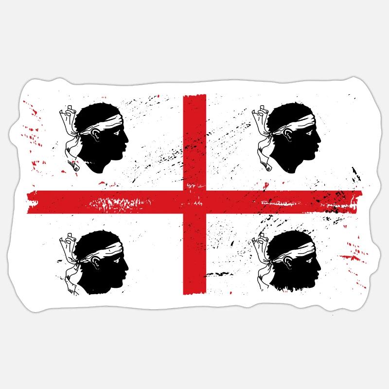 Drapeau de la Sardaigne Drapeau sarde Drapeau de la Sardaigne Sticker taille S (10 x 10 cm)
