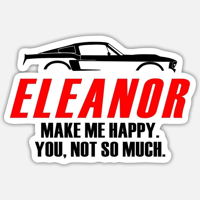 ELEANOR TE REND HEUREUX, PAS TELLEMENT - Sticker taille S (10 x 10 cm) - blanc mat