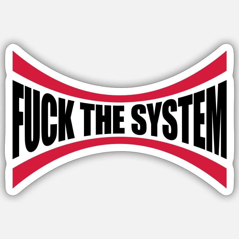 Logo Fuck the system - Sticker size S (10 x 10 cm) - white matte