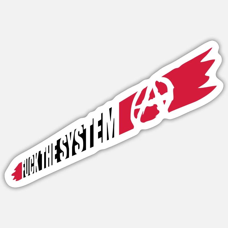 Anarchy Fuck the system - Sticker size S (10 x 10 cm) - white matte