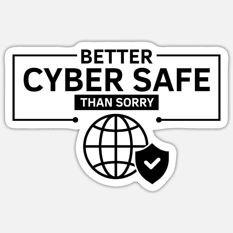 Cybersecurity Design für Hacker und Cyber Security - Sticker Größe S (10 x 10 cm) - Mattweiß