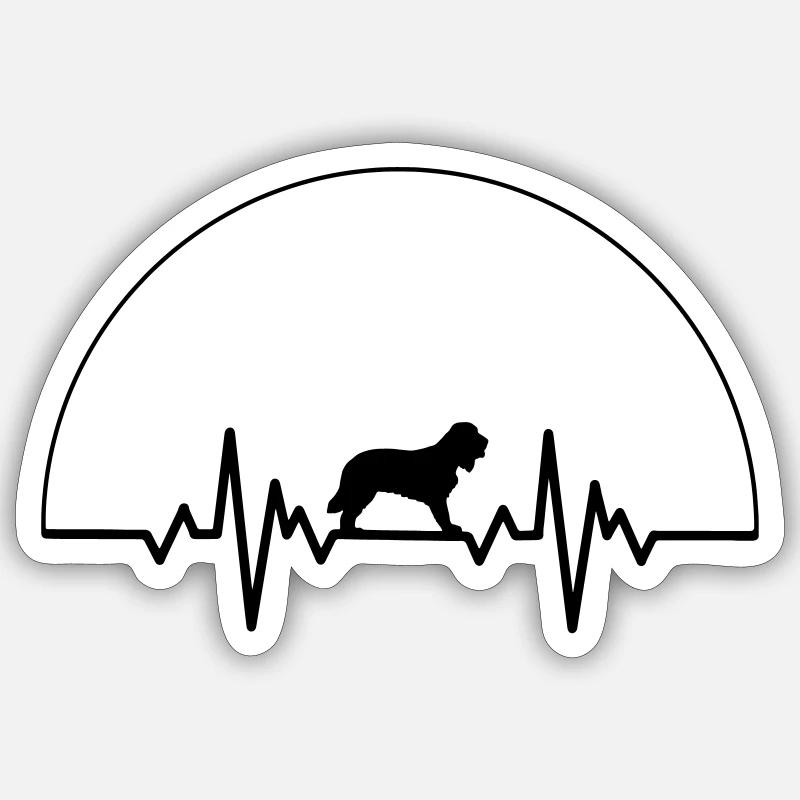 Heartbeat Cocker Épagneul - Sticker taille S (10 x 10 cm) - blanc mat