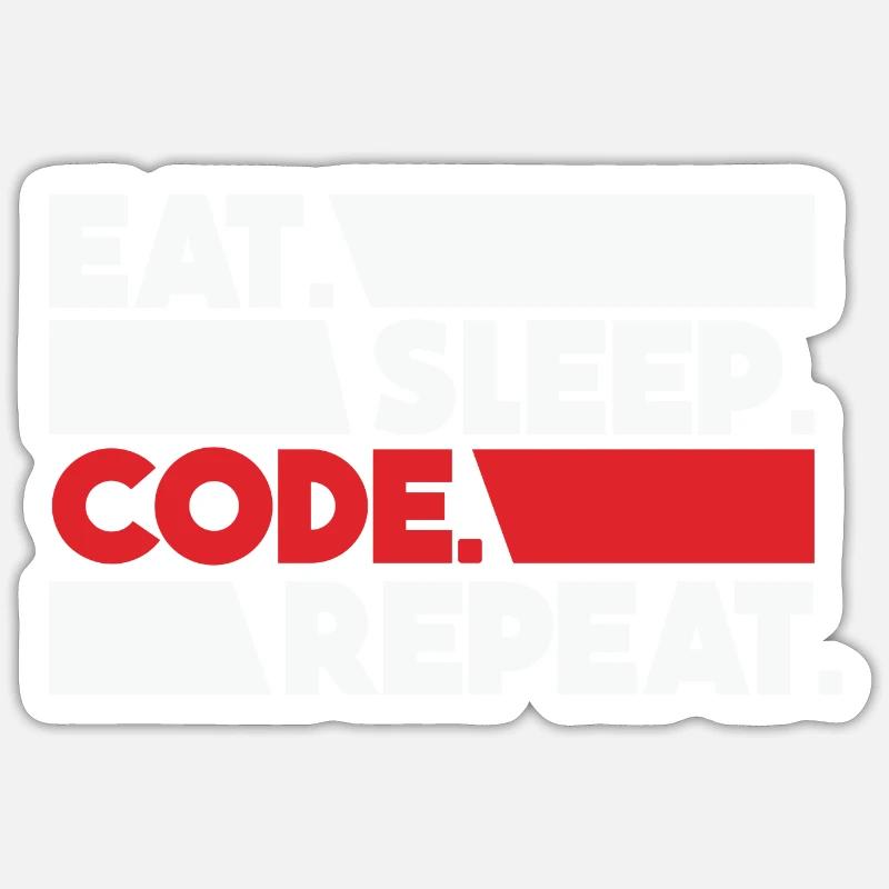 Eat Sleep Code Repeat Programmer Devloper Sticker size S (10 x 10 cm)