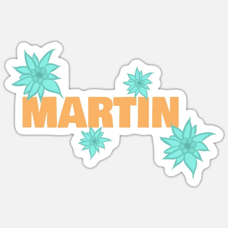 Martin - Sticker Größe S (10 x 10 cm) - Mattweiß