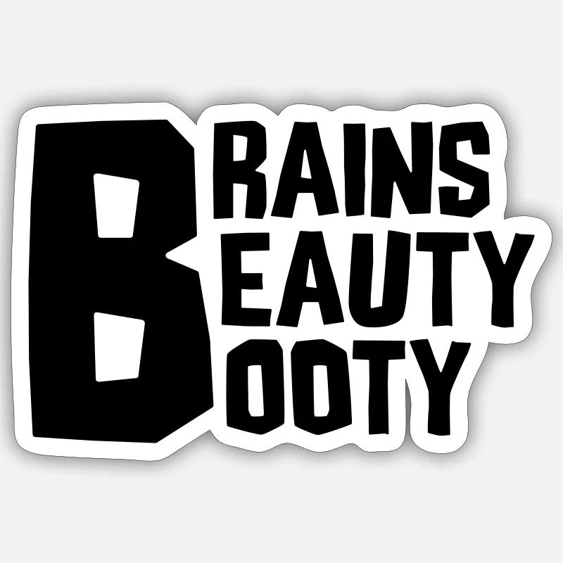 CERVEAUX BEAUTÉ BUTIN - Sticker taille S (10 x 10 cm) - blanc mat