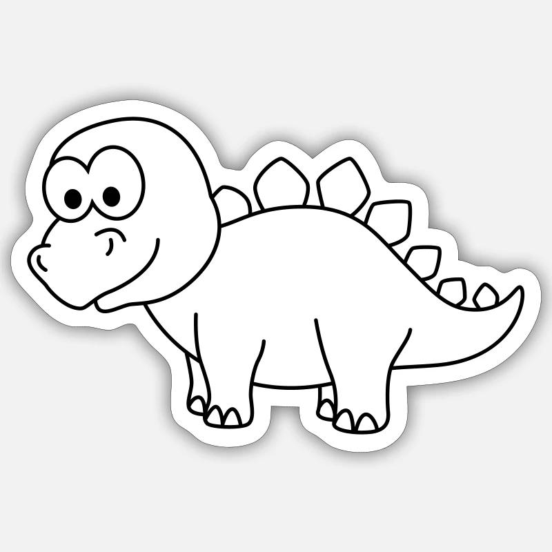 Dinosaurier stegosaurus Comic - Sticker Größe S (10 x 10 cm) - Mattweiß