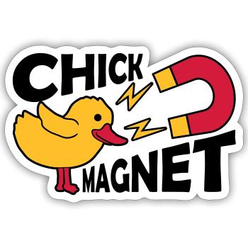 Casanova Chick Magnet Womanizer - Sticker size S (10 x 10 cm) - white matte - Front