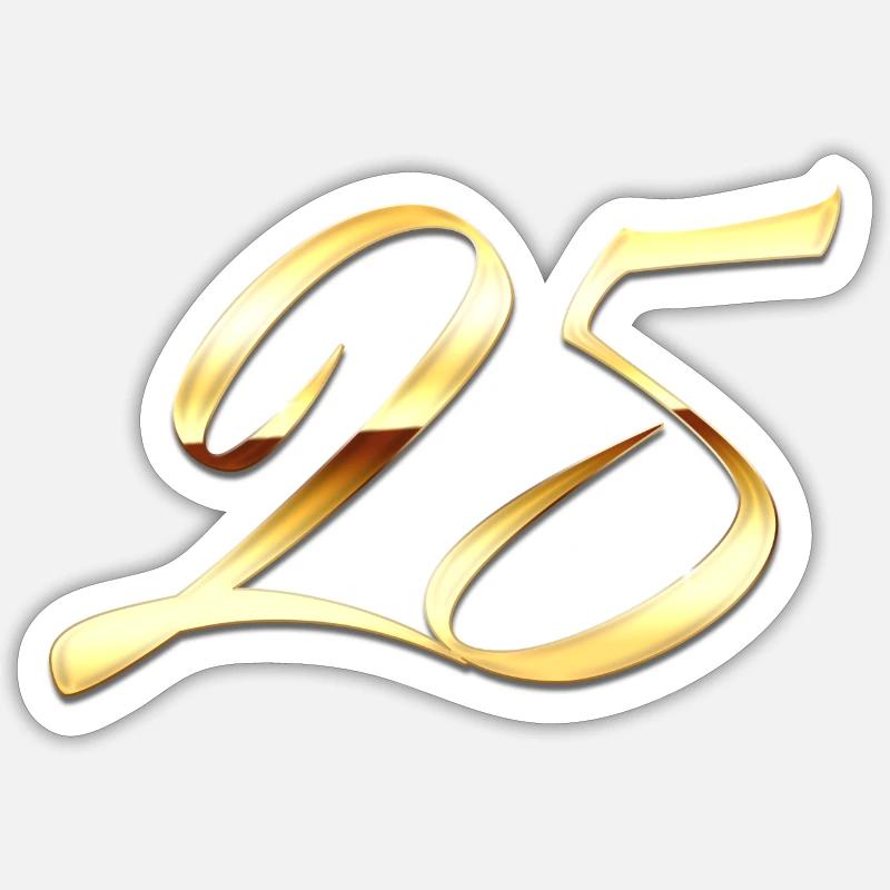 Or 25 - Sticker taille S (10 x 10 cm) - blanc mat