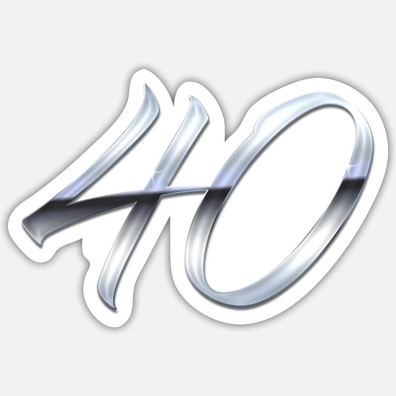 Silber 40 - Sticker Größe S (10 x 10 cm) - Mattweiß