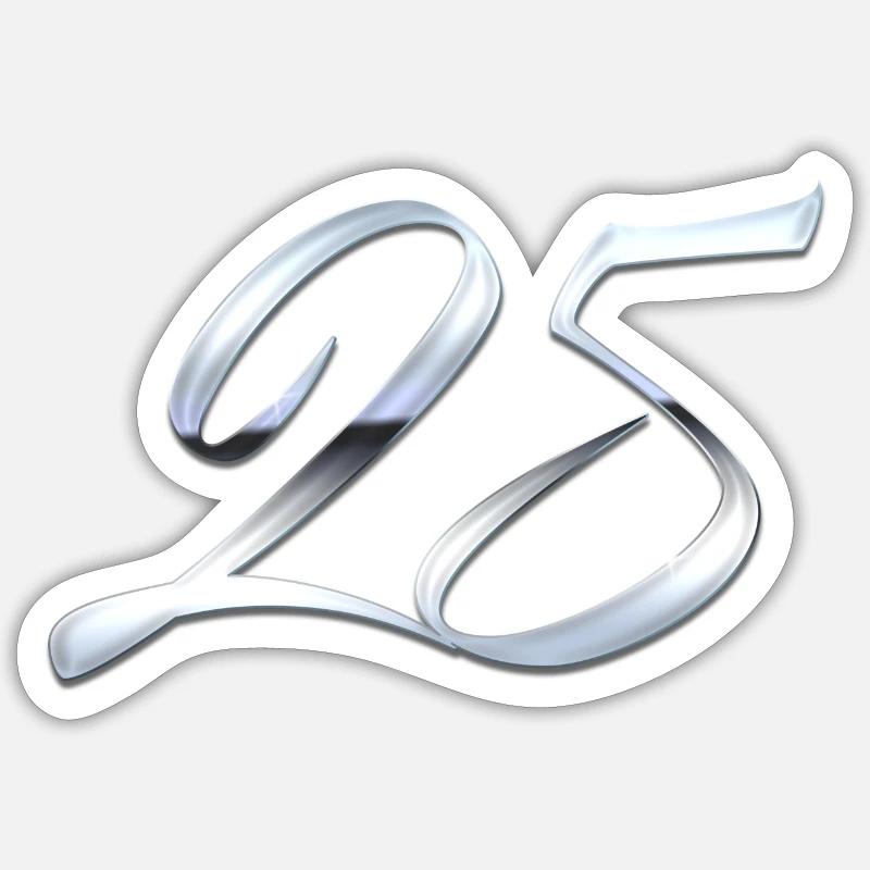 Silber 25 Sticker Größe S (10 x 10 cm)