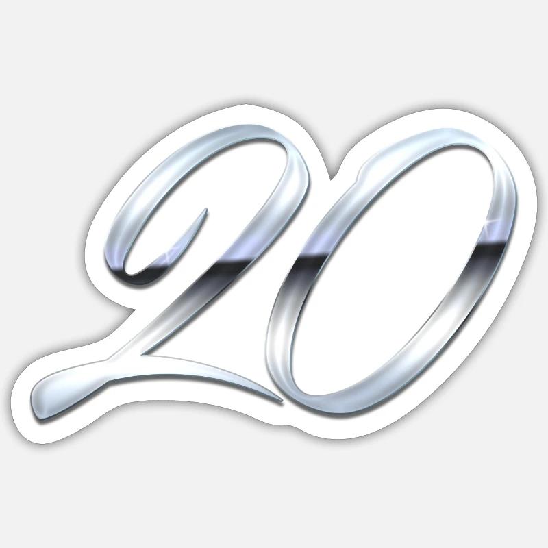 Silber 20 - Sticker Größe S (10 x 10 cm) - Mattweiß