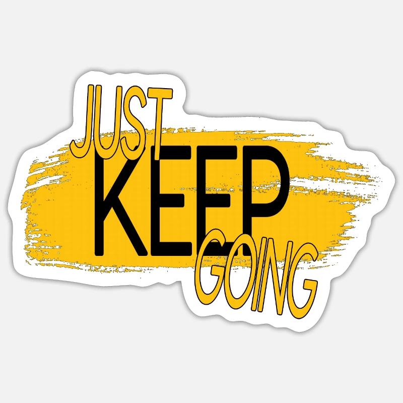 JUST KEEP GOING - Sticker size S (10 x 10 cm) - white matte