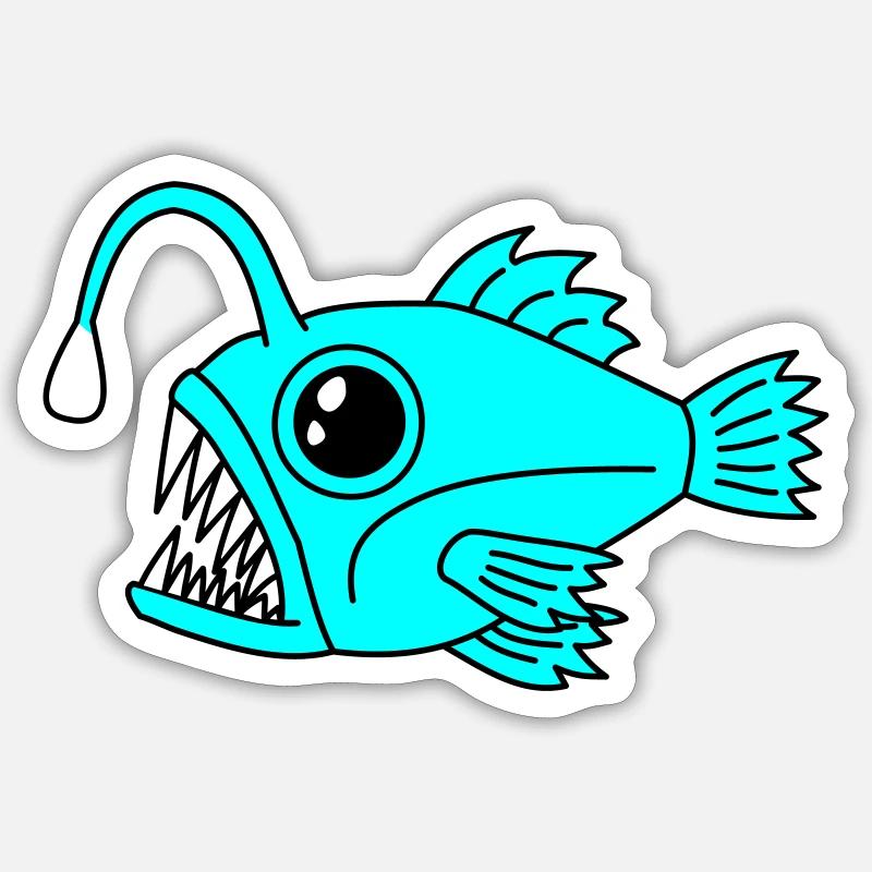 Fish Lanternfish Frogfish Deep Sea Motif Sticker size S (10 x 10 cm)
