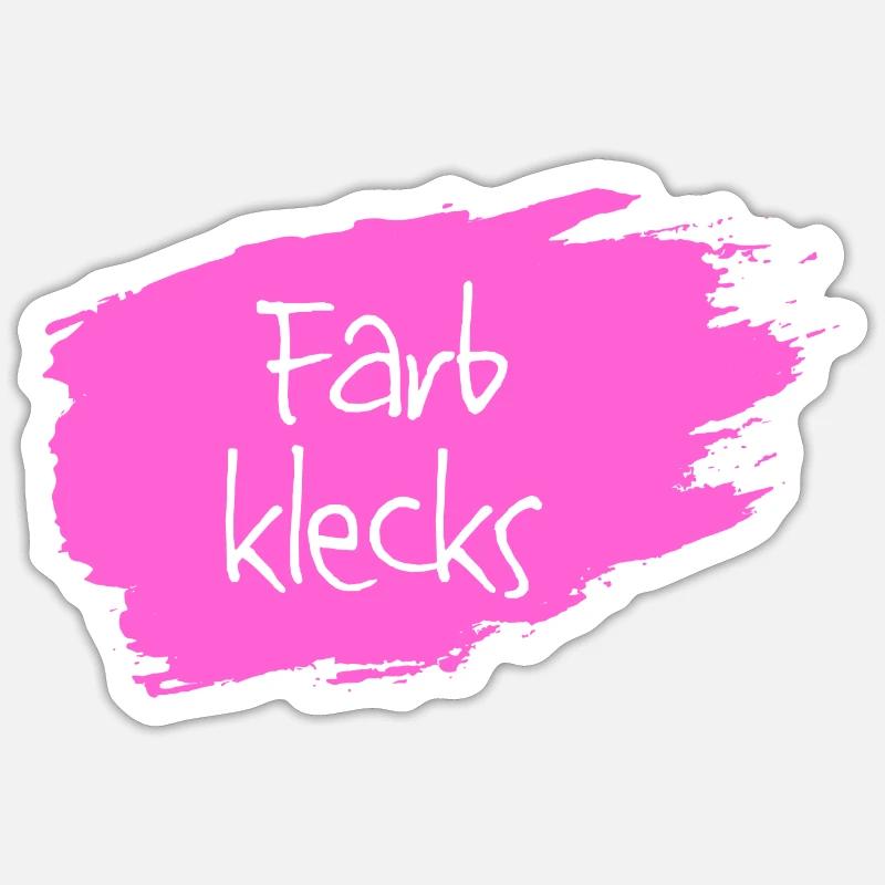 Farbklecks pink - Sticker Größe S (10 x 10 cm) - Mattweiß
