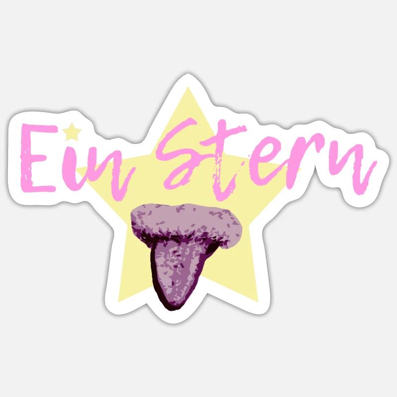 A star in violet - Sticker size S (10 x 10 cm) - white matte