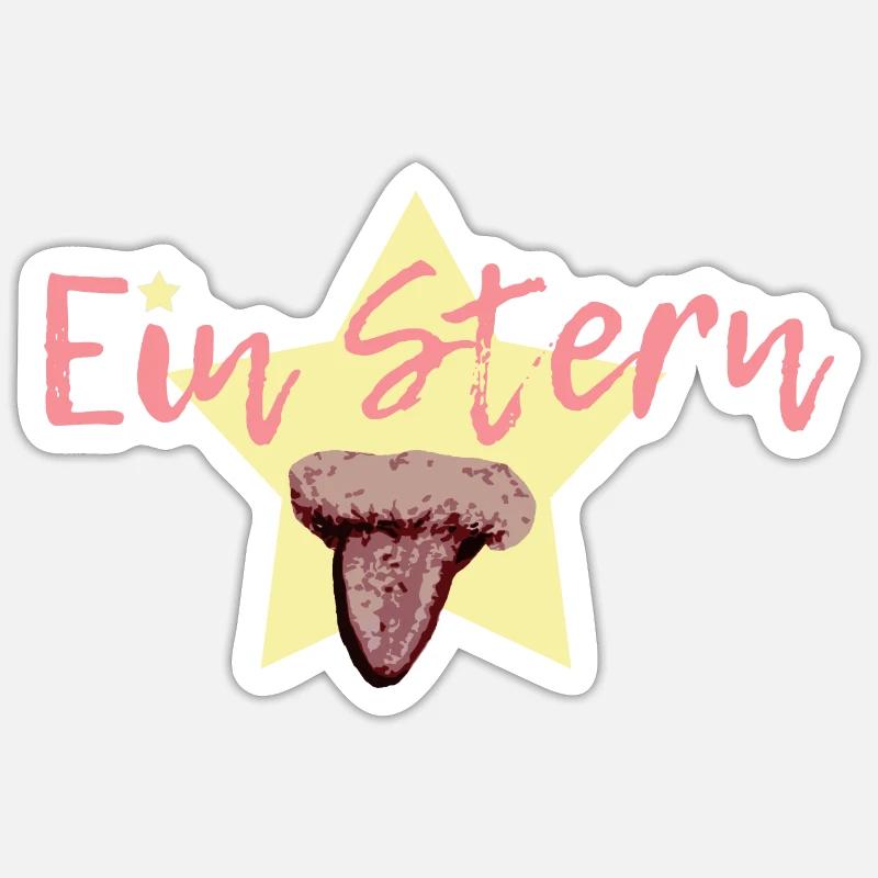 Une étoile en rouge - Sticker taille S (10 x 10 cm) - blanc mat