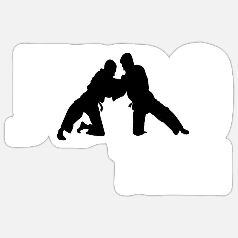 Équipe de judo - Sticker taille S (10 x 10 cm) - blanc mat