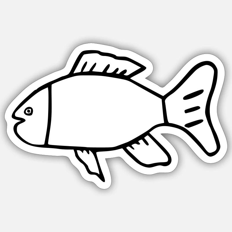 Fish - Sticker size S (10 x 10 cm) - white matte