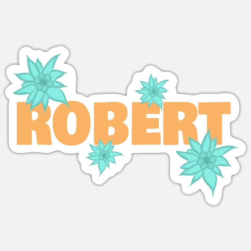 Robert - Sticker taille S (10 x 10 cm) - blanc mat
