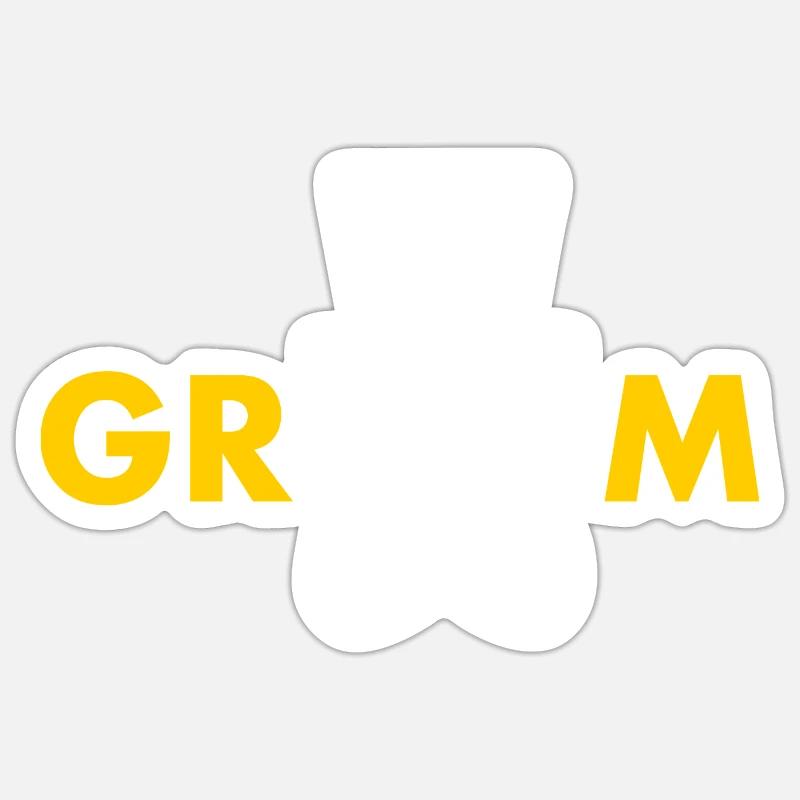 Groom - Sticker Größe S (10 x 10 cm) - Mattweiß