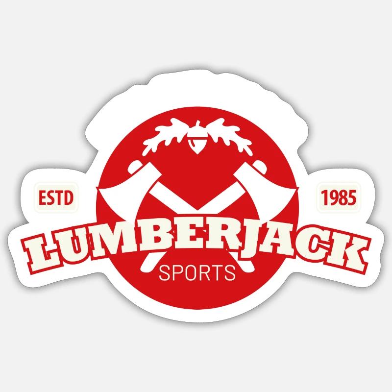 lumberjack red circle - Sticker size S (10 x 10 cm) - white matte