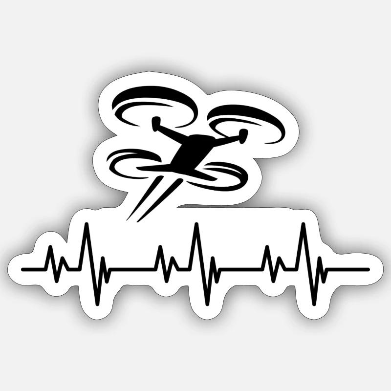 Impulsion de drone - Sticker taille S (10 x 10 cm) - blanc mat
