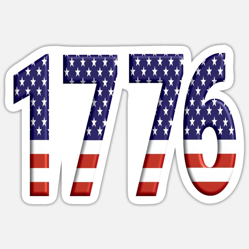 1776 - Sticker Größe S (10 x 10 cm) - Mattweiß