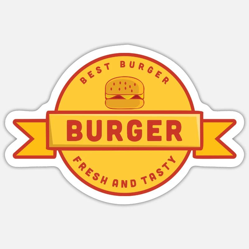 Retro inspired best Burger design - Sticker size S (10 x 10 cm) - white matte