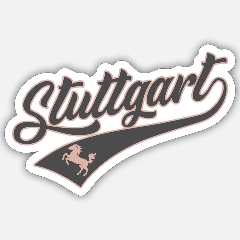 STUTTGART GREY - Sticker Größe S (10 x 10 cm) - Mattweiß