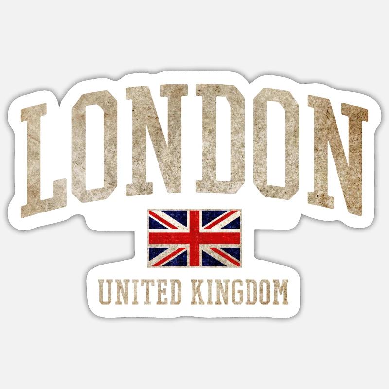 Londres Angleterre - Sticker taille S (10 x 10 cm) - blanc mat