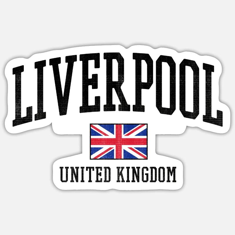 Style du drapeau de Liverpool UK - Sticker taille S (10 x 10 cm) - blanc mat