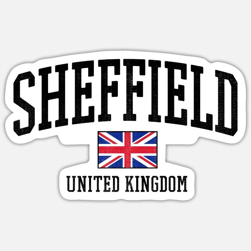 Sheffield, Royaume-Uni, drapeau vieilli Sticker taille S (10 x 10 cm)