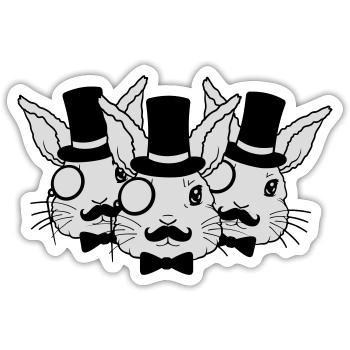 Amis de l’équipe Sir Hasen - Sticker taille S (10 x 10 cm) - blanc mat - Devant