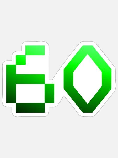 für Männer, 60 Pixelgrafik - Sticker Größe S (10 x 10 cm) - Mattweiß
