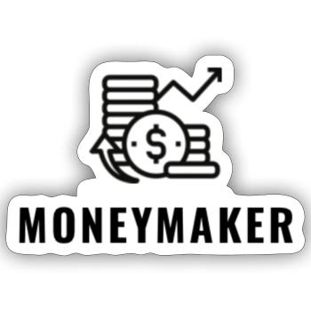 MONEYMAKER - Sticker Größe S (10 x 10 cm) - Mattweiß - Vorne