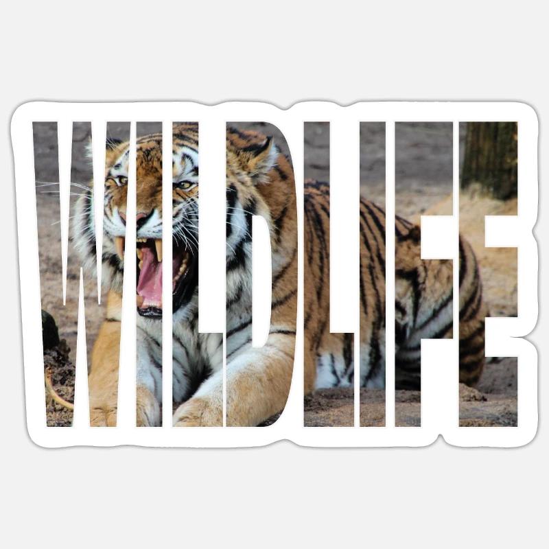 Faune tigrée - Sticker taille S (10 x 10 cm) - blanc mat