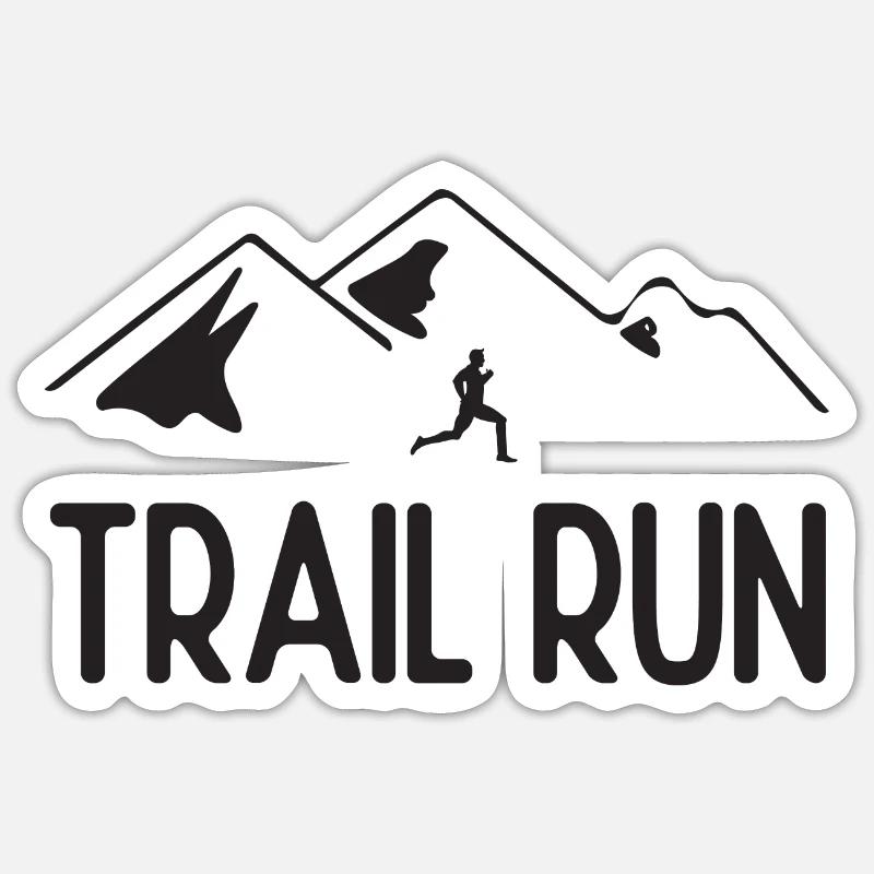 Trail Run - Sticker size S (10 x 10 cm) - white matte
