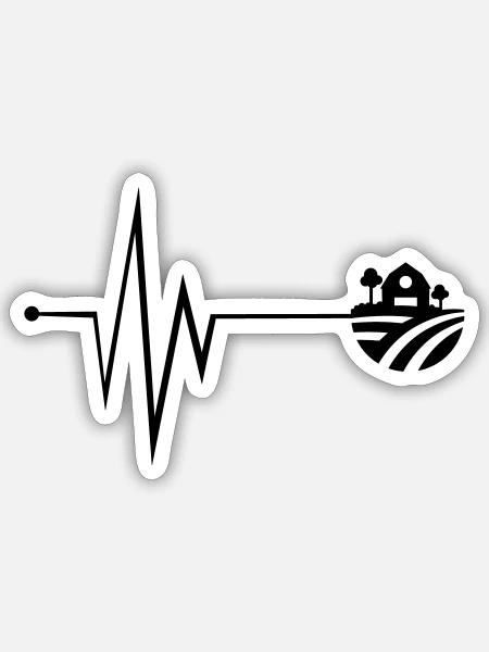 Farm Ernte Puls - Sticker Größe S (10 x 10 cm) - Mattweiß