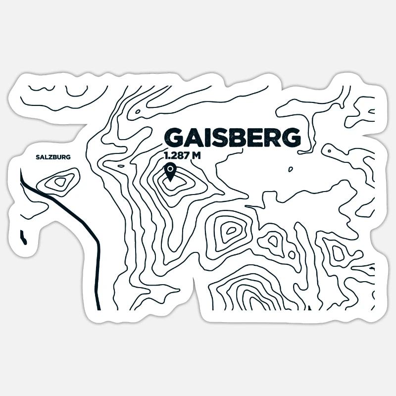 Topo Gaisberg Paragliding - Sticker taille S (10 x 10 cm) - blanc mat