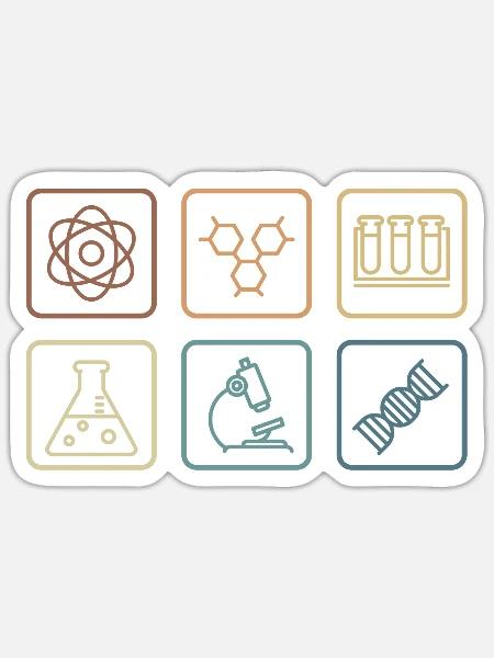 Chemielehrer Mikrobiologe Gift - Sticker Größe S (10 x 10 cm) - Mattweiß