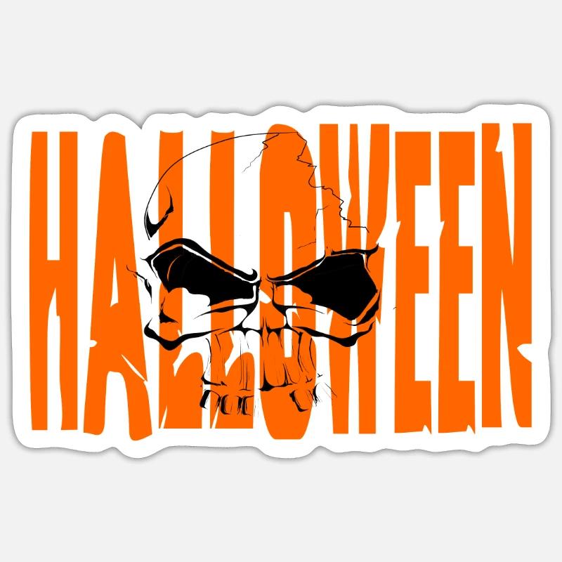 Halloween - Sticker taille S (10 x 10 cm) - blanc mat