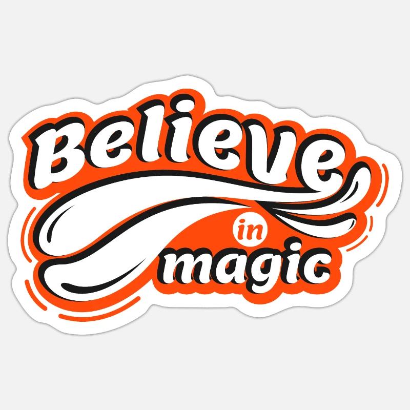 Croyez en la magie - Sticker taille S (10 x 10 cm) - blanc mat