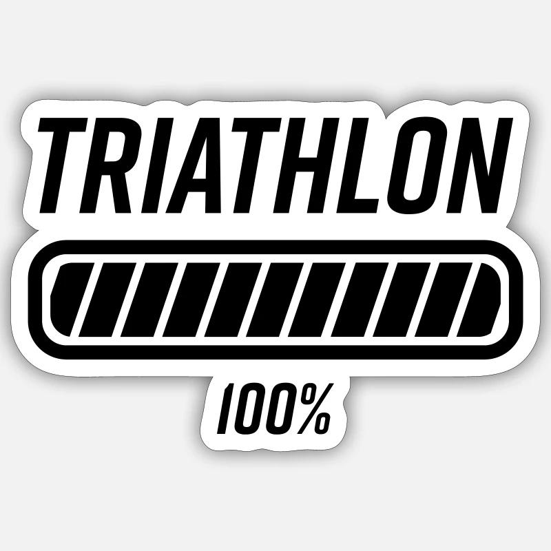 Triathlet Triathlon Loading Sportler Geschenk Sticker Größe S (10 x 10 cm)